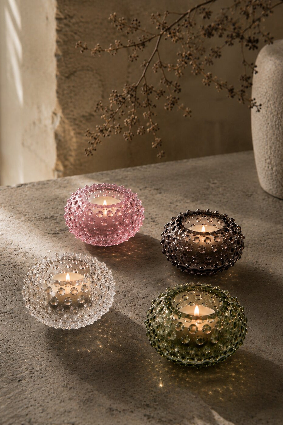 Hobnail fyrfadsstage – Cashmere